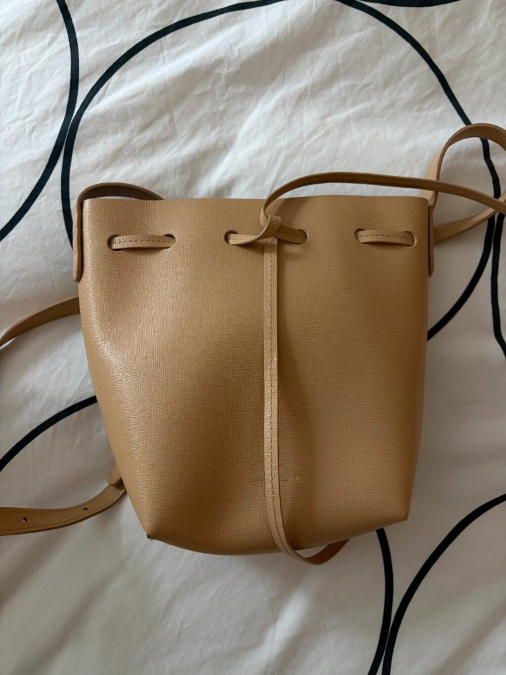 Mansur Gavriel Mini Bucket Bag Tan Saffiano Leather